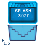 Бассейн San Juan Splash 3.0х2.0, гл. 1.5 м, цвет 3D Iridium,белый и голубой