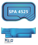 Бассейн San Juan Spa 4.5x2.5, гл. 1 м, цвет 3D Iridium,белый и голубой