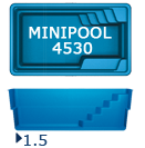 Бассейн San Juan Minipool 4.5x3.0, гл. 1.5 м, цвет 3D Iridium,белый и голубой