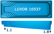 Бассейн San Juan Luxor 10.5x3.7, гл. 1.1-1.7 м, цвет 3D Iridium,белый и голубой