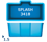 Бассейн San Juan Splash 3.4x1.8, гл. 1.5 м, цвет 3D Iridium,белый и голубой